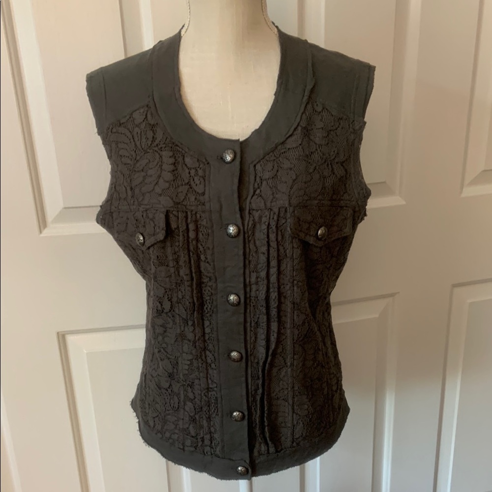 NWOT MUR MUR Lace Button-Up Top or Vest